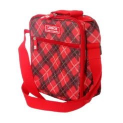 Borsa lunch box tartan con tracolla, da 5 litri
