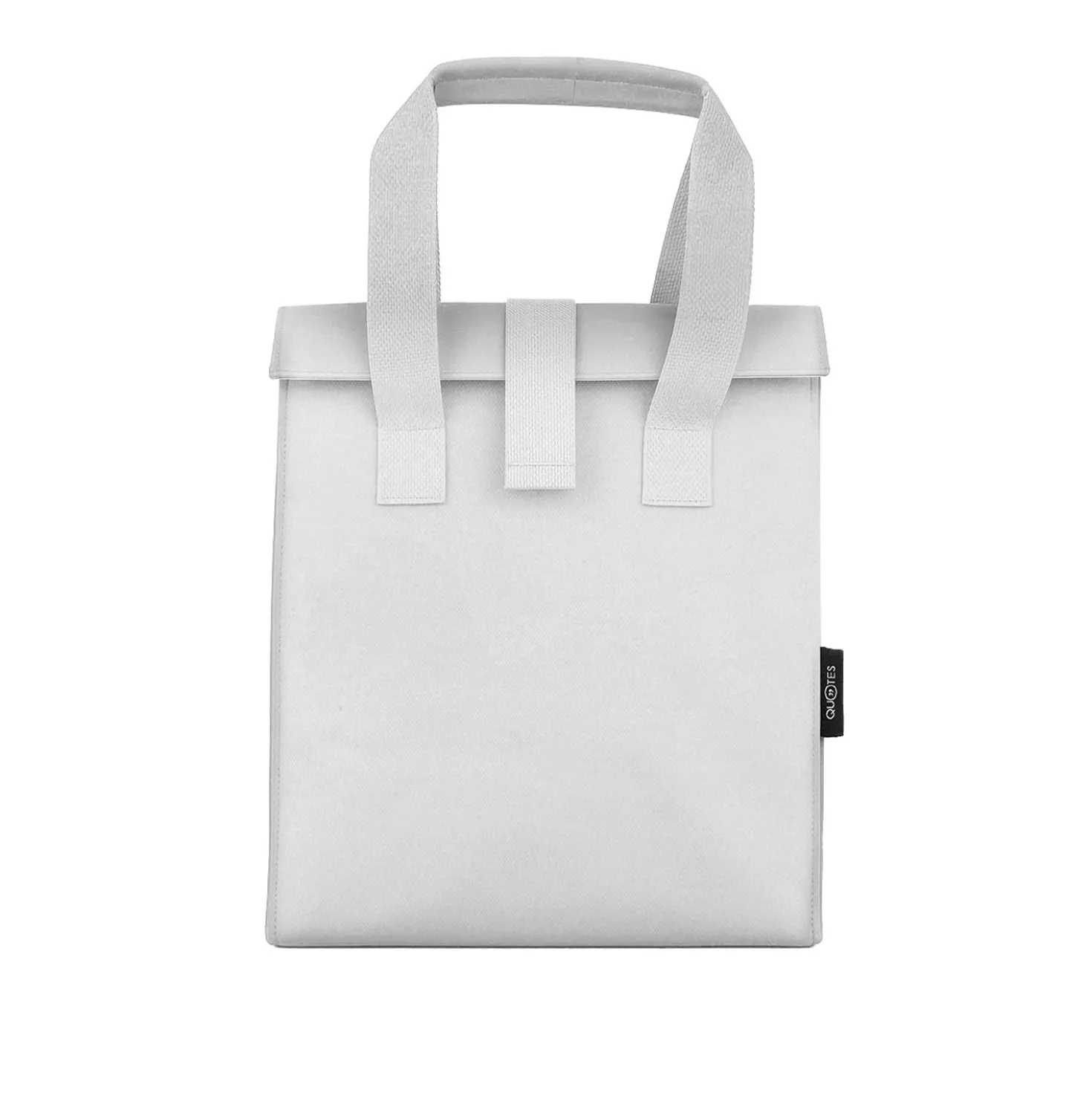 Borsa porta pranzo termica 12 L grigo chiaro con scritta