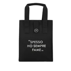 Borsa porta pranzo termica 12 L nero con scritta