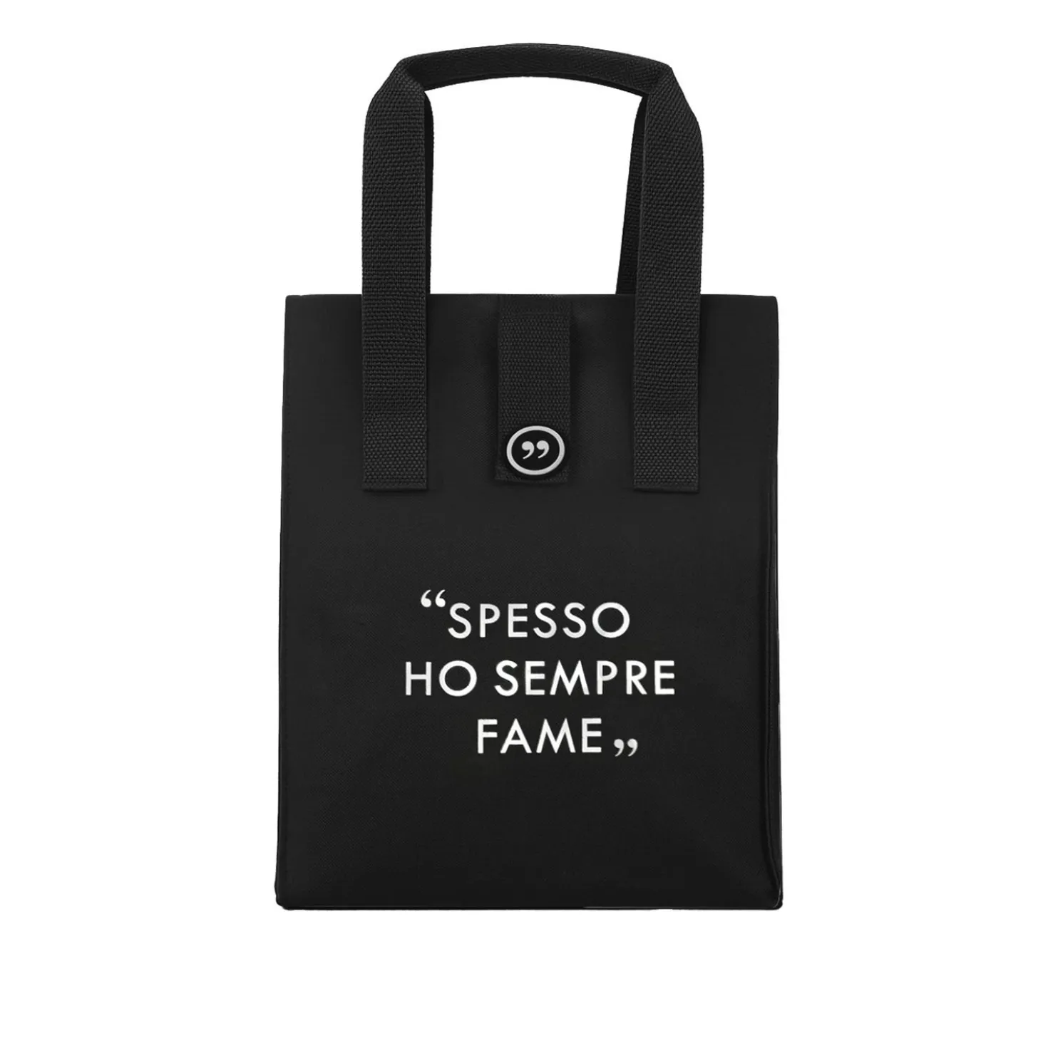 Borsa porta pranzo termica 12 L nero con scritta
