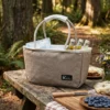 Borsa termica con manici beige 27x10x15 cm