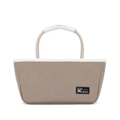 Borsa termica con manici beige 27x10x15 cm