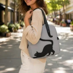 Borsa termica impermeabile gatto 8,5 L grigio con manici