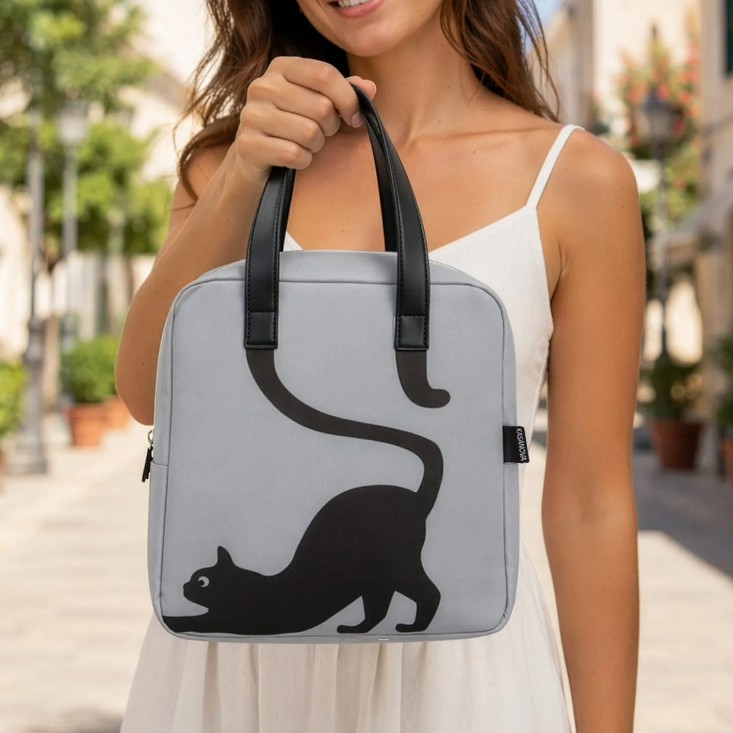 Borsa termica impermeabile gatto 6,5 L grigio con manici