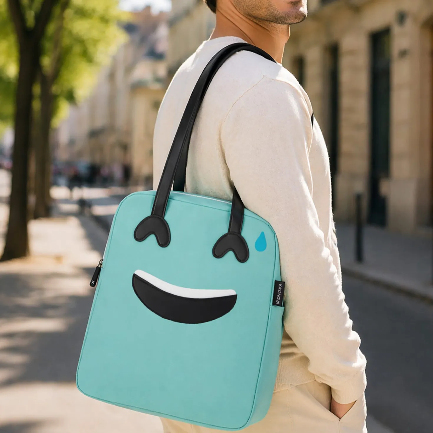 Borsa termica impermeabile 11 L azzurro sorriso con manici