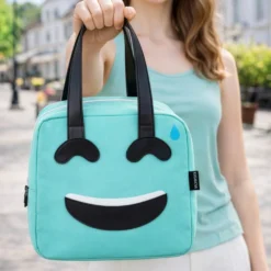Borsa termica impermeabile 6,5 L azzurro sorriso con manici