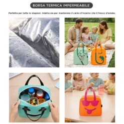 Borsa termica impermeabile 11 L baffi blu con manici