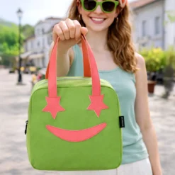 Borsa termica impermeabile 6,5 L verde sorriso con manici