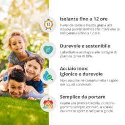 Bottiglia termica 600 ml Orsetto per bambini