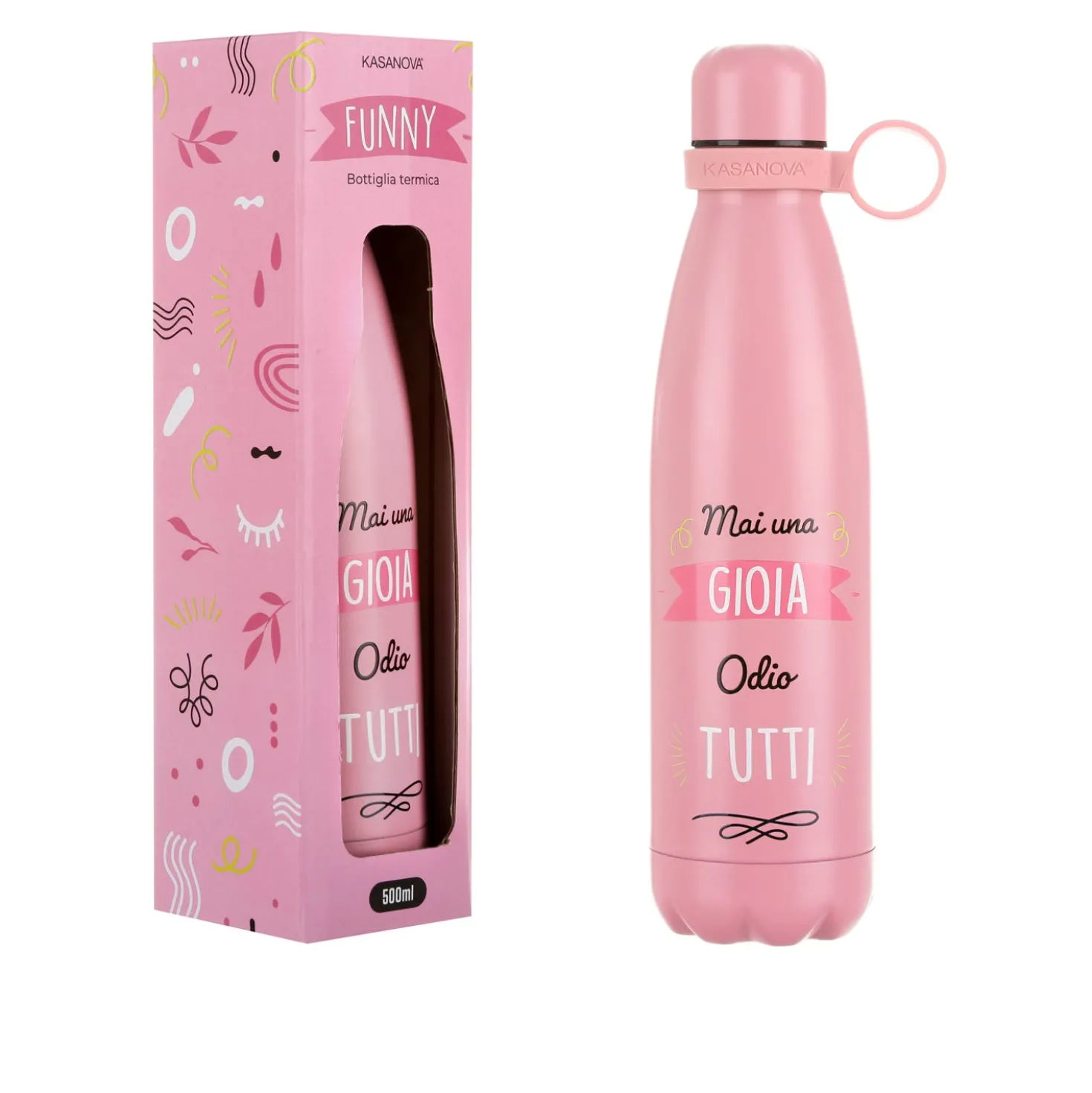 Bottiglia termica 500 ml scritta Mai una gioia