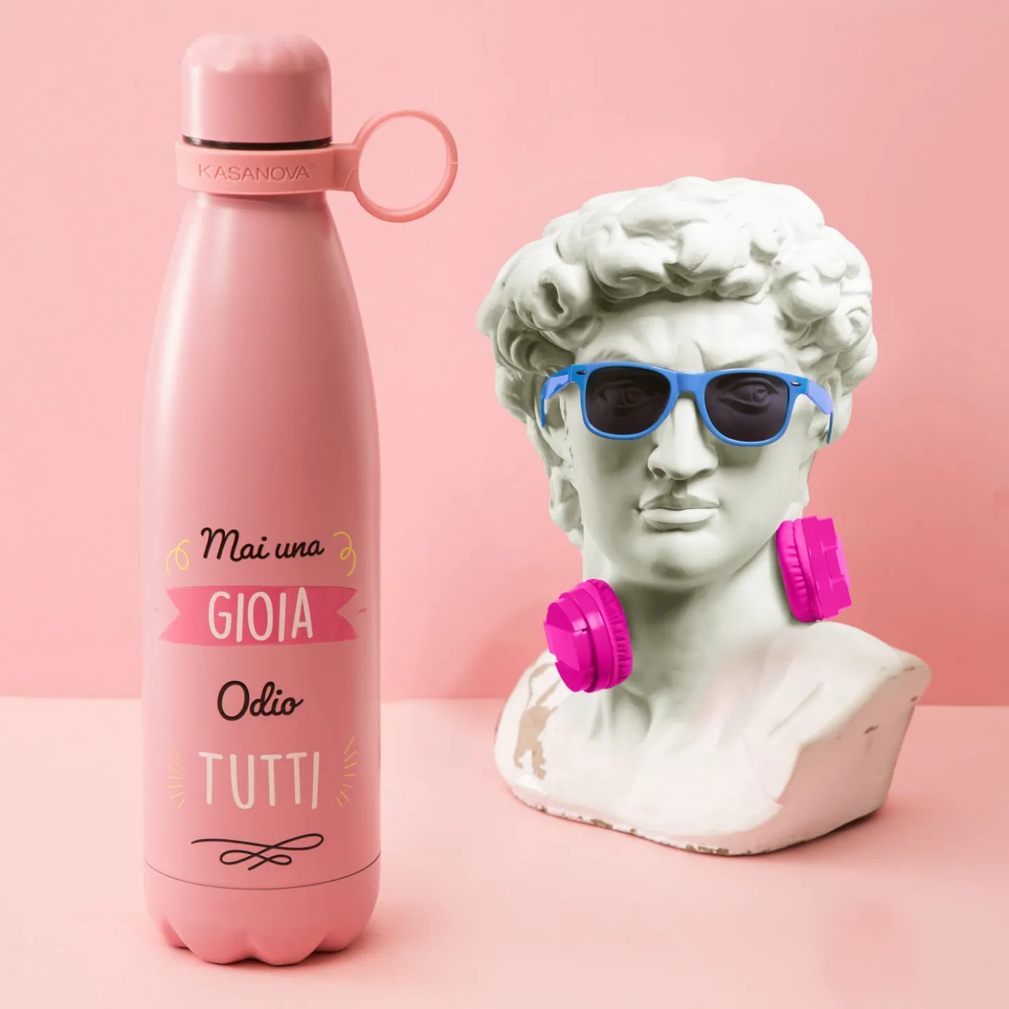 Bottiglia termica 500 ml scritta Mai una gioia