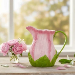 Brocca fiore rosa 1,4 L terracotta Florafruit