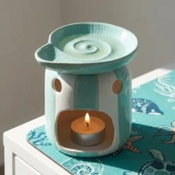 Brucia essenze chiocciola azzurra ceramica