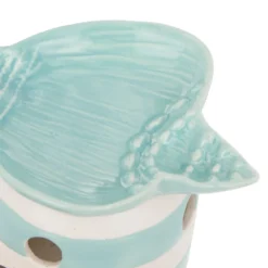 Brucia essenze conchiglia azzurra ceramica