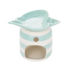 Brucia essenze conchiglia azzurra ceramica