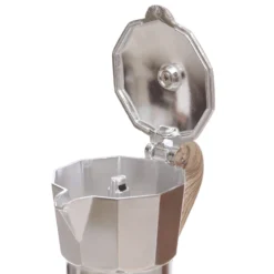Caffettiera 1 tazza con manico effetto legno
