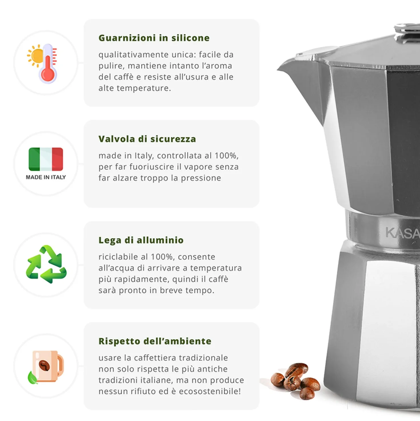 Caffettiera 1 tazza Kasanova Premium