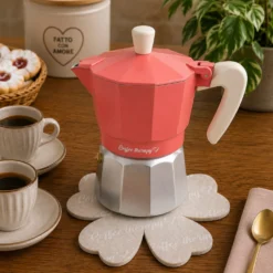 Caffettiera 3 tazze corallo Cooking Therapy