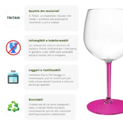 Calice cocktail in tritan 582 ml fucsia Ballon