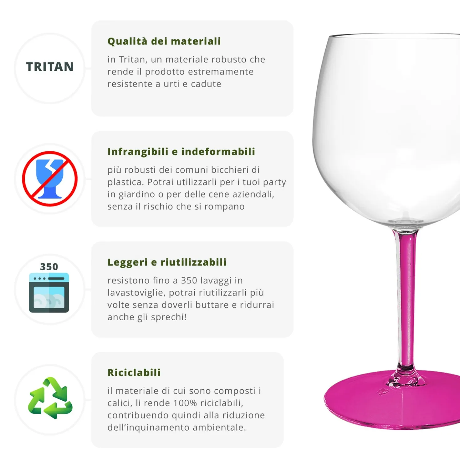 Calice cocktail in tritan 582 ml fucsia Ballon