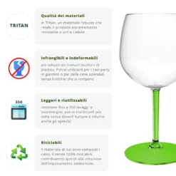 Calice cocktail in tritan 582 ml verde Ballon