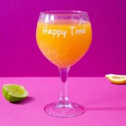 Calice in vetro scritta Happy time 620 ml