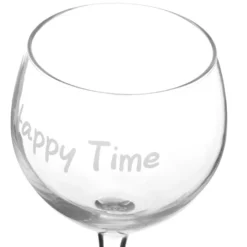 Calice in vetro scritta Happy time 620 ml