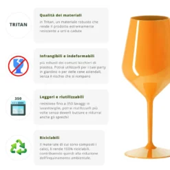 Calice vino in tritan 470 ml arancione