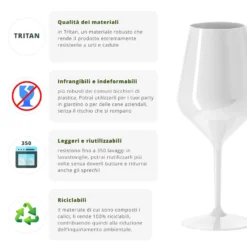 Calice vino in tritan 470 ml bianco