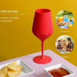Calice vino in tritan 470 ml rosso