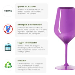 Calice vino in tritan 470 ml viola