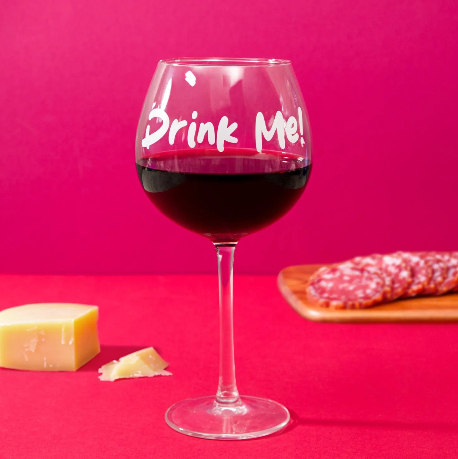 Calice vino in vetro scritta Drink me 580 ml