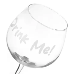Calice vino in vetro scritta Drink me 580 ml