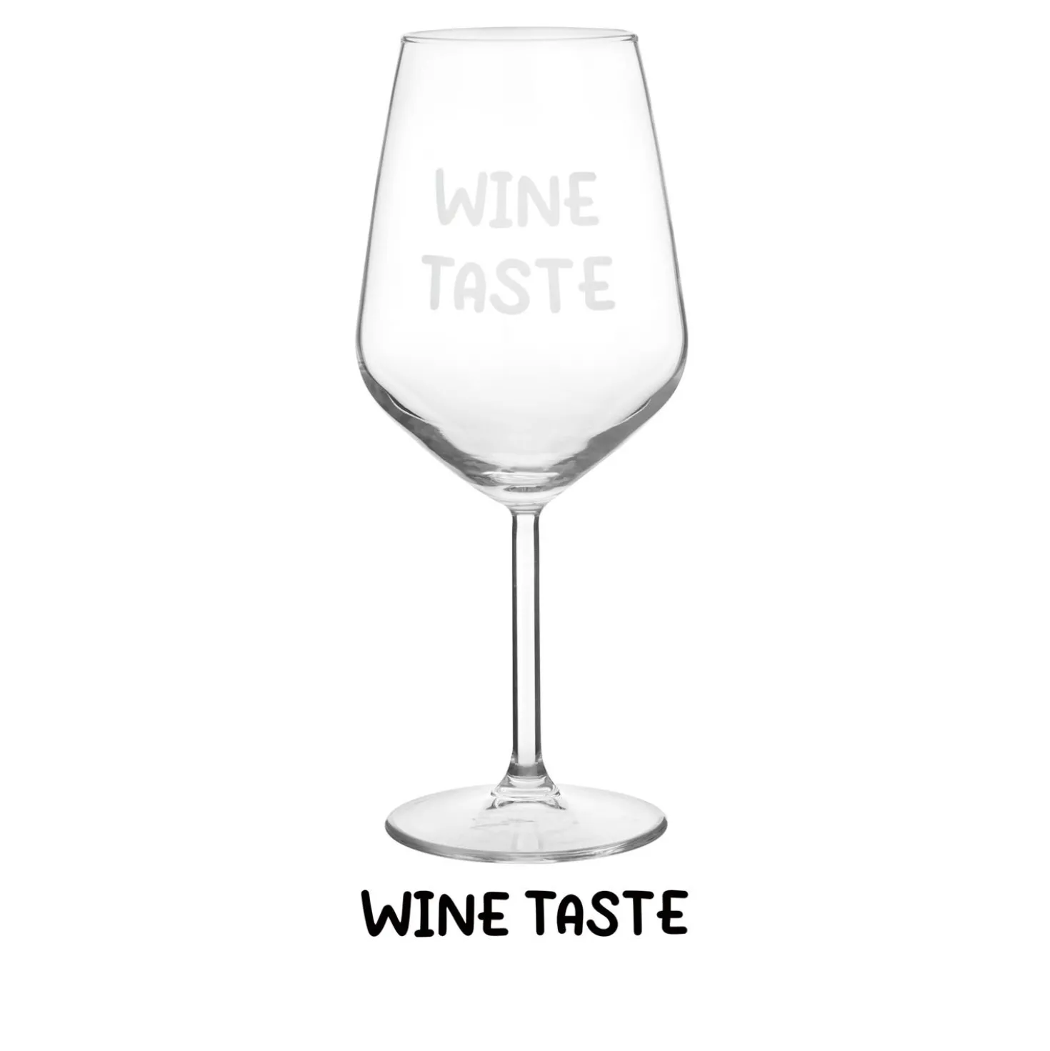 Calice vino in vetro scritta Wine taste 530 ml