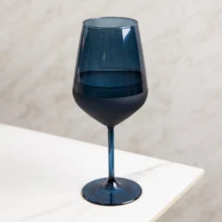 Calice vino 490 ml vetro blu sfumato Blaze