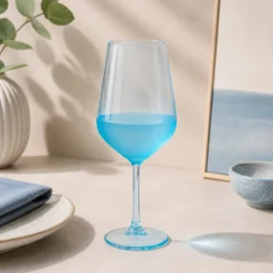 Calice vino vetro 490 ml azzurro Blaze