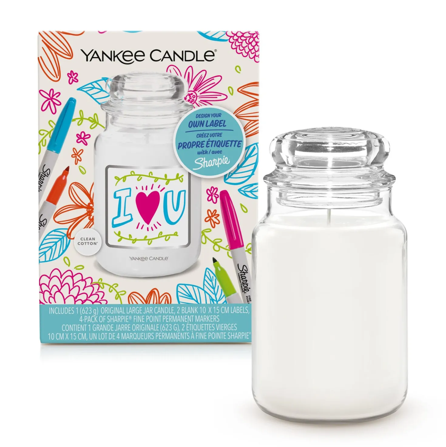 Candela profumata Yankee Candle personalizzabile con pennarelli