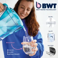 Caraffa filtrante 2,6 litri con timer manuale Vida bianca BWT