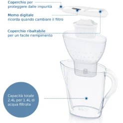 Caraffa filtrante 2,4 L Marella Brita con 12 filtri Maxtra Pro All in 1