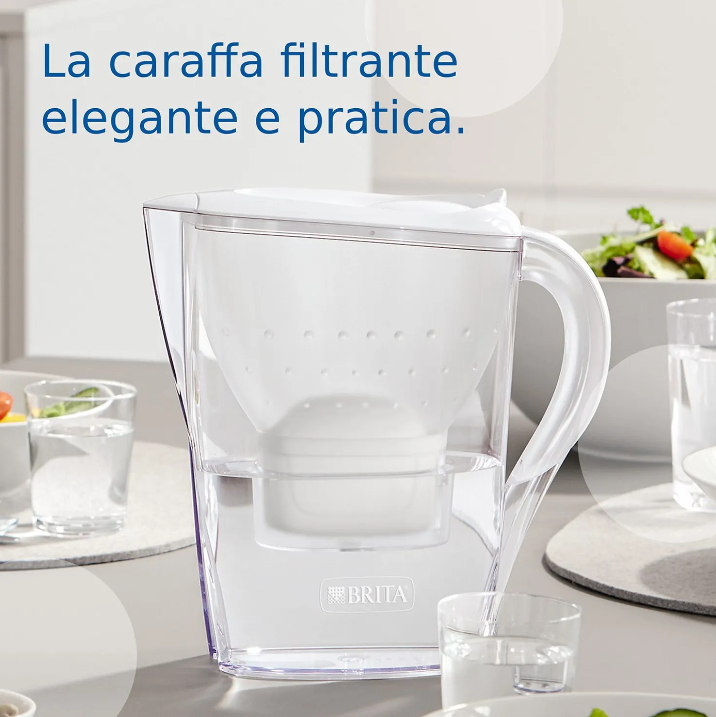 Caraffa filtrante 2,4 L Marella Brita con 3 filtri Maxtra Pro All in 1