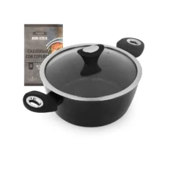 Casseruola antiaderente 24 cm Collection nera con coperchio