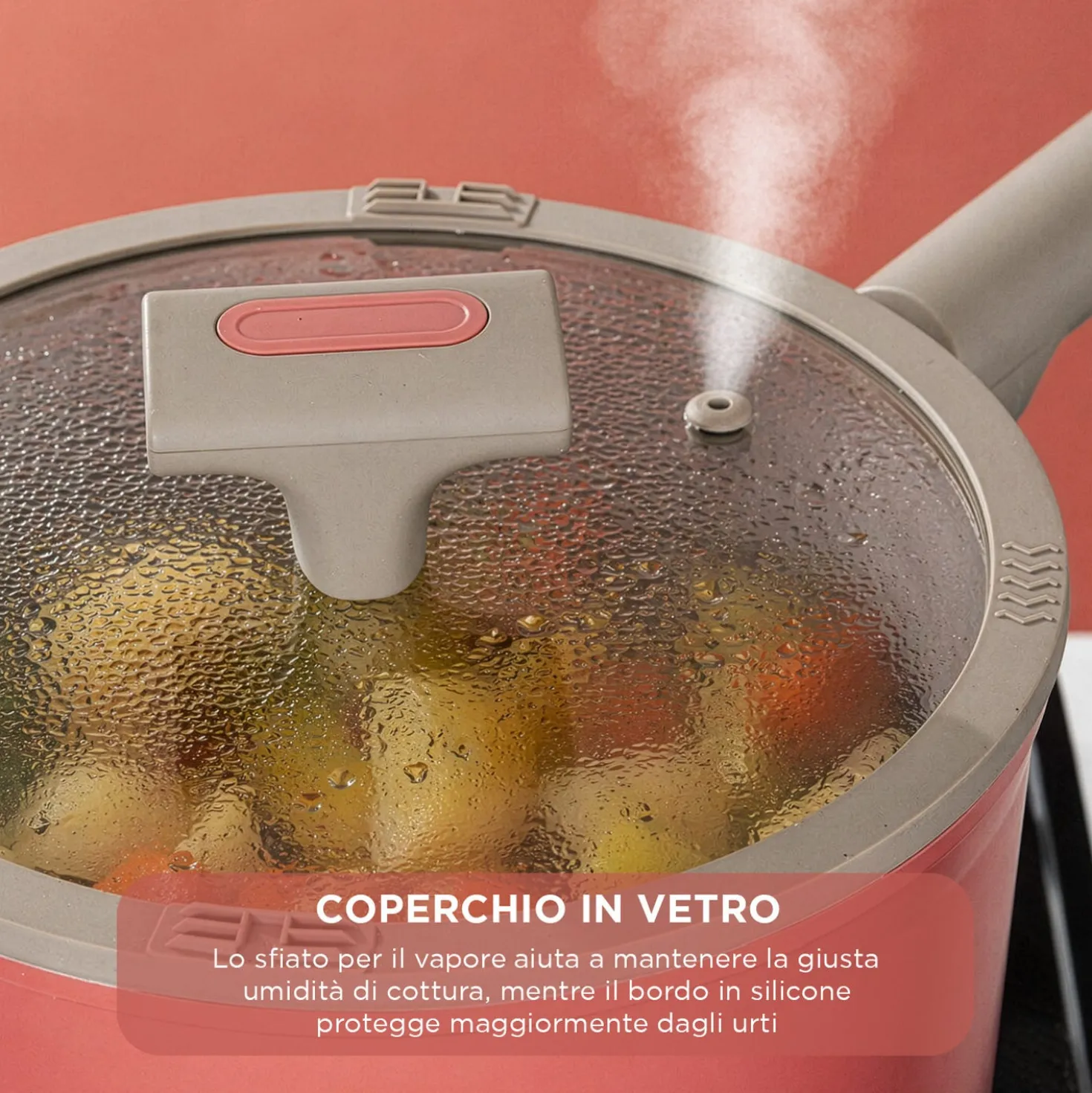 Casseruola 16 cm antiaderente ceramico Koral con coperchio