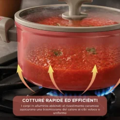 Casseruola 28 cm antiaderente ceramico Koral con coperchio