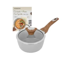 Casseruola 16 cm antiaderente ceramico 1 manico New Ceramic grigio