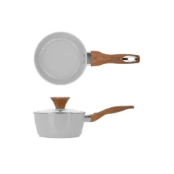 Casseruola 16 cm antiaderente ceramico 1 manico New Ceramic grigio