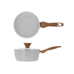 Casseruola 20 cm antiaderente ceramico 1 manico New Ceramic grigio