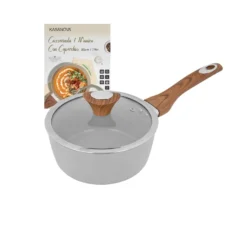 Casseruola 20 cm antiaderente ceramico 1 manico New Ceramic grigio