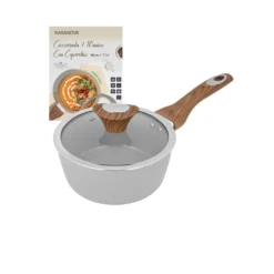 Casseruola 18 cm antiaderente ceramico 1 manico New Ceramic grigio