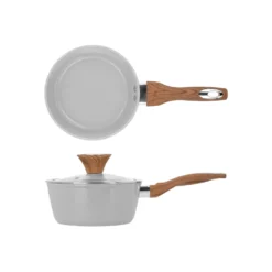 Casseruola 18 cm antiaderente ceramico 1 manico New Ceramic grigio