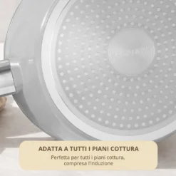 Casseruola 24 cm antiaderente ceramico New Ceramic grigio